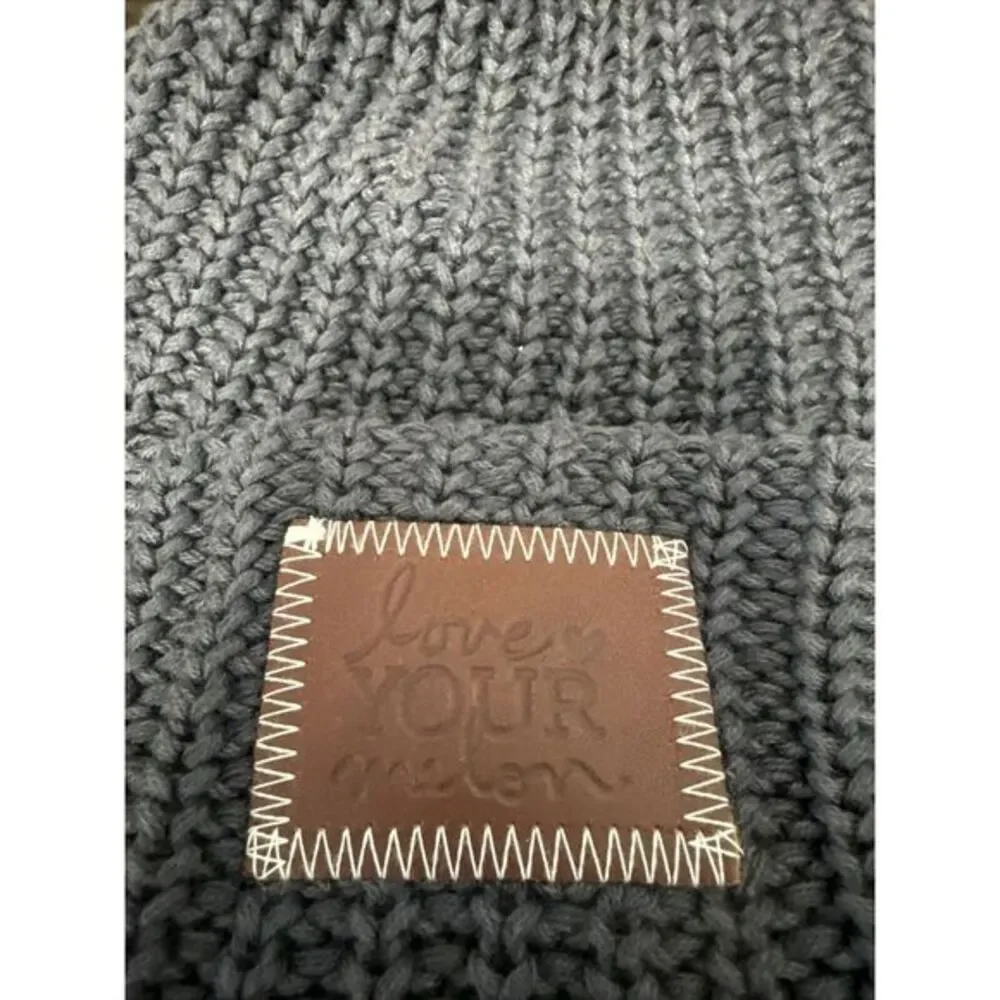 Love Your Melon Blue With Orange Pom Beanie‎